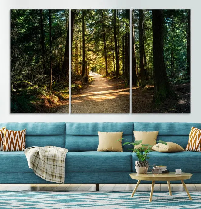 Natural Landscape Wall Art Relaxing Forest Canvas Print 