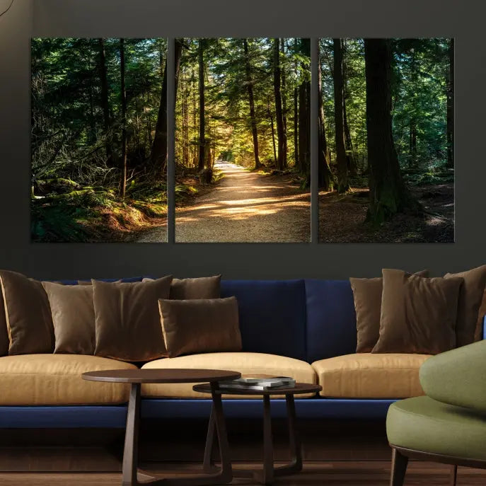 Natural Landscape Wall Art Relaxing Forest Canvas Print 