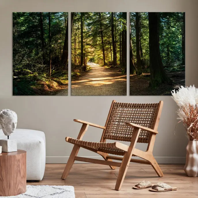 Natural Landscape Wall Art Relaxing Forest Canvas Print 