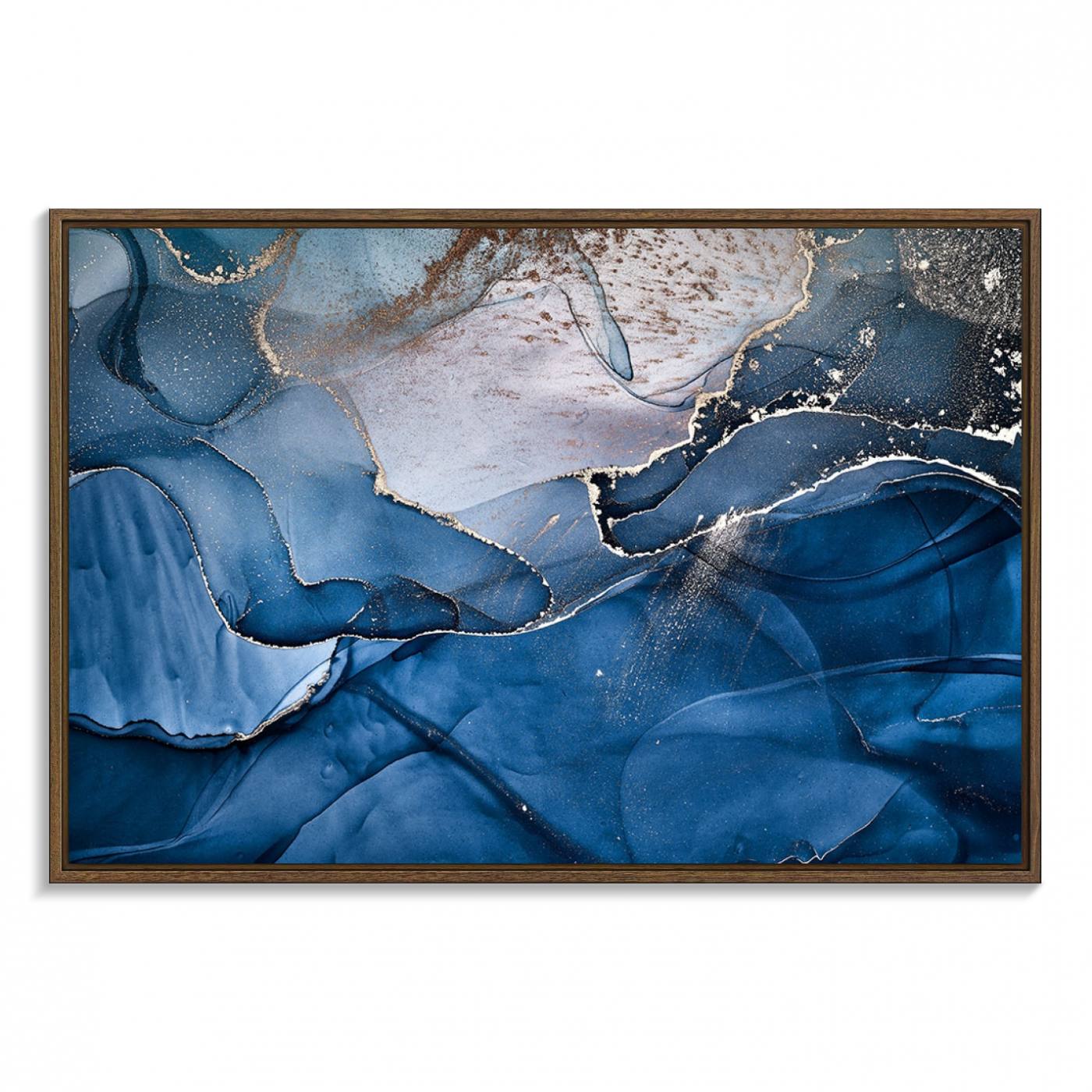 Navy Blue Canvas Art Abstract Print – Elegant Triptych Modern Art Print – Contemporary Decor for Living Room or Office – Ready to Hang