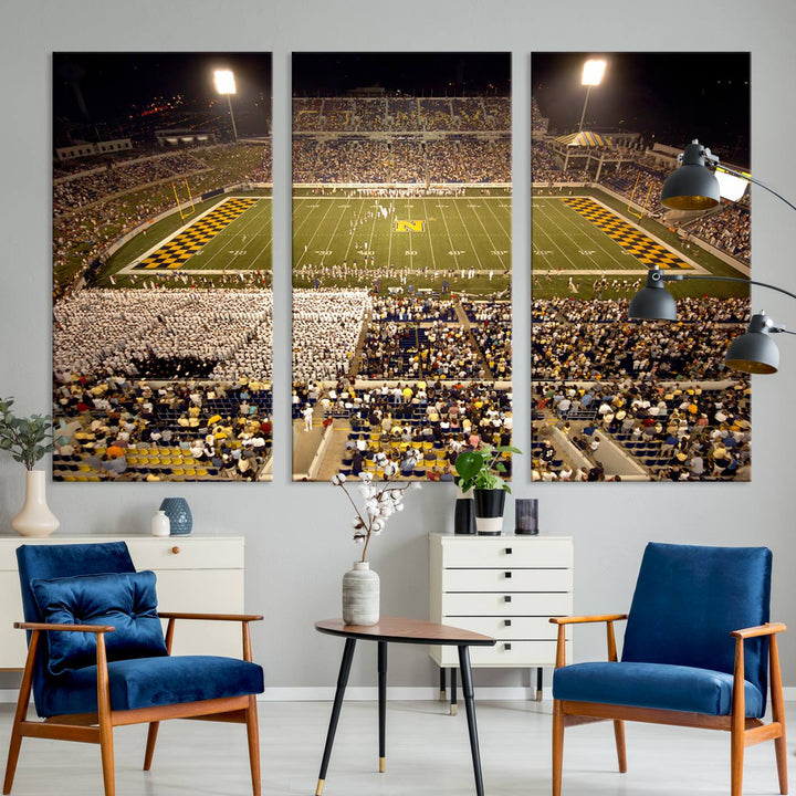 Navy Midshipmen Football Team Print - Navy Marine Corps Memorial Stadium Art Canvas Print