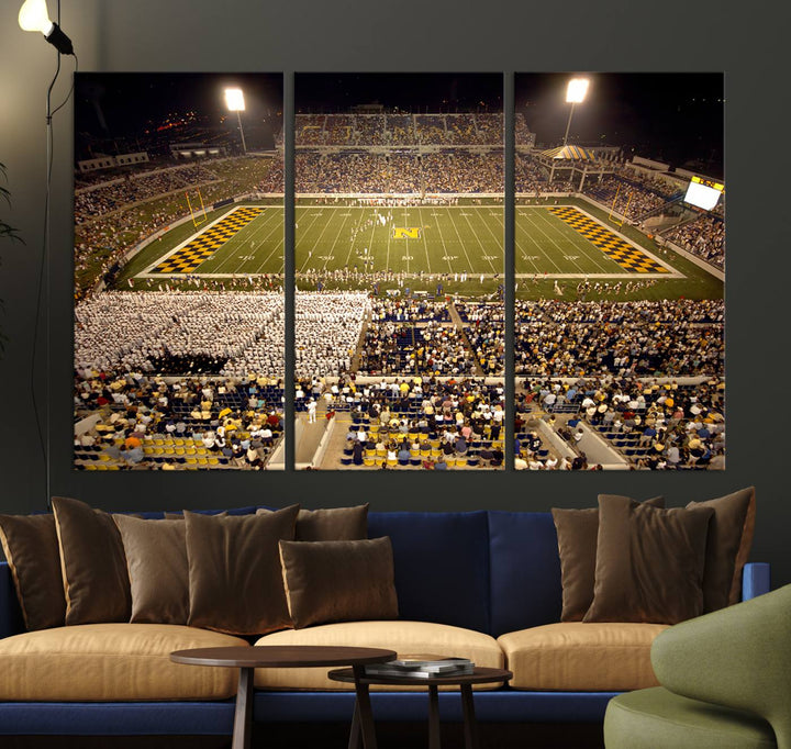 Navy Midshipmen Football Team Print - Navy Marine Corps Memorial Stadium Art Canvas Print