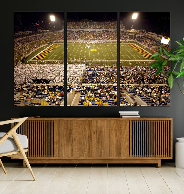 Navy Midshipmen Football Team Print - Navy Marine Corps Memorial Stadium Art Canvas Print