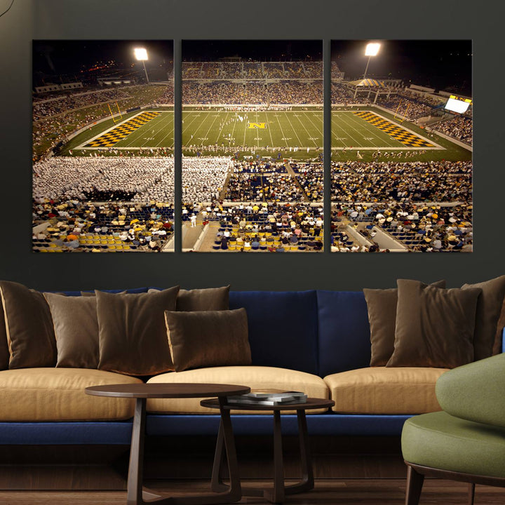 Navy Midshipmen Football Team Print - Navy Marine Corps Memorial Stadium Art Canvas Print