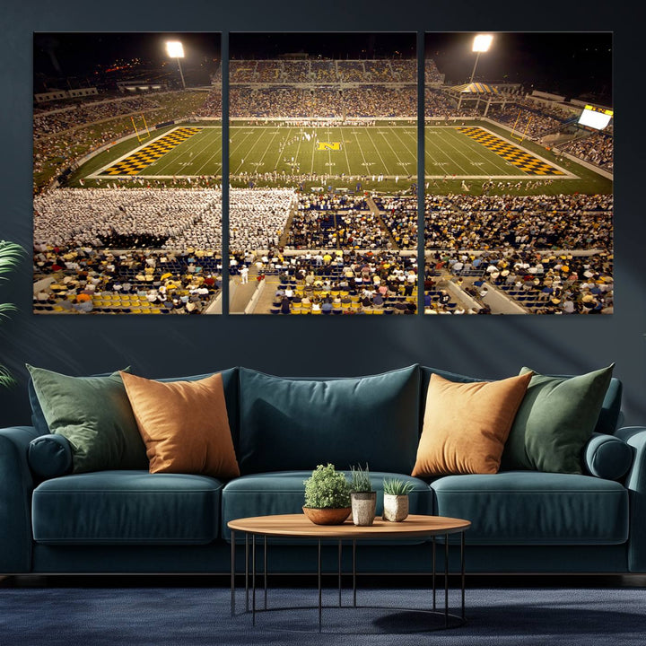 Navy Midshipmen Football Team Print - Navy Marine Corps Memorial Stadium Art Canvas Print