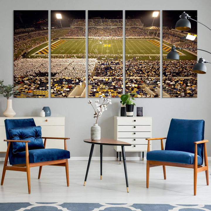 Navy Midshipmen Football Team Print - Navy Marine Corps Memorial Stadium Art Canvas Print