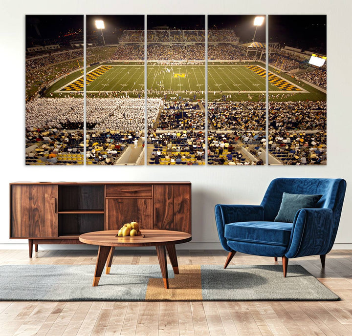 Navy Midshipmen Football Team Print - Navy Marine Corps Memorial Stadium Art Canvas Print