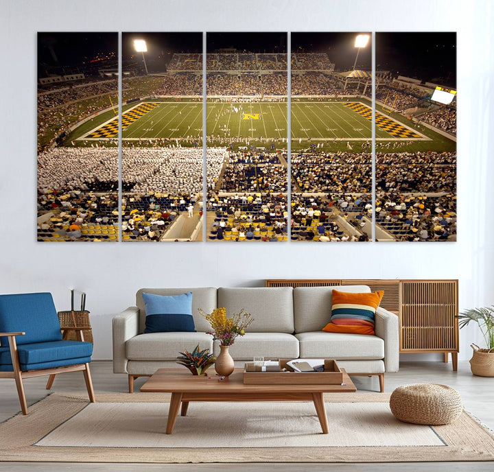 Navy Midshipmen Football Team Print - Navy Marine Corps Memorial Stadium Art Canvas Print