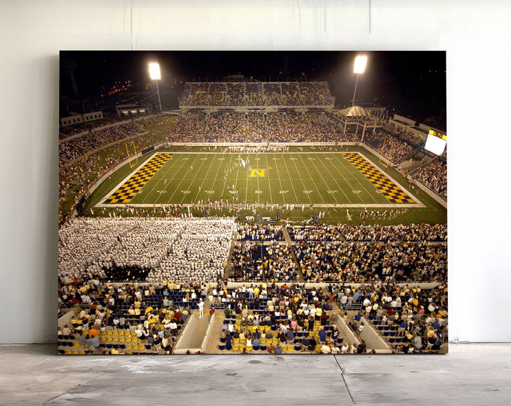 Navy Midshipmen Football Team Print - Navy Marine Corps Memorial Stadium Art Canvas Print