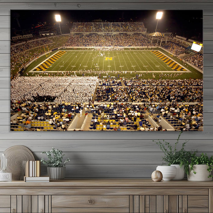 Navy Midshipmen Football Team Print - Navy Marine Corps Memorial Stadium Art Canvas Print
