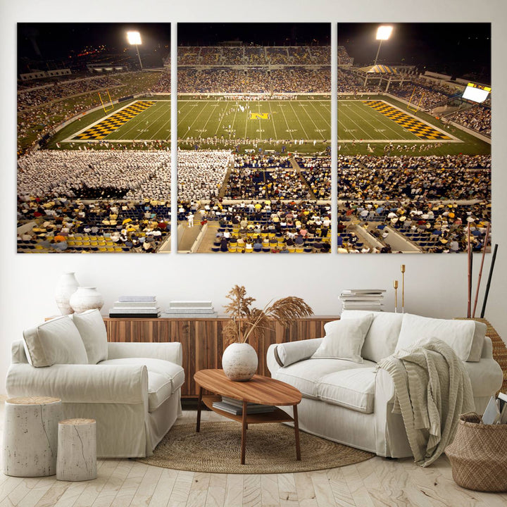 Navy Midshipmen Football Team Print - Navy Marine Corps Memorial Stadium Art Canvas Print