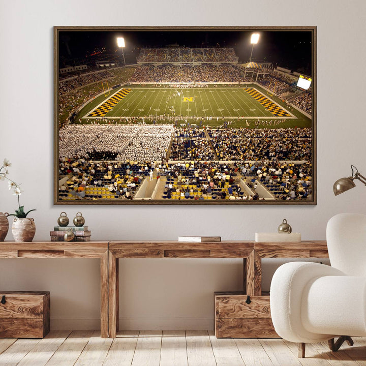 Navy Midshipmen Football Team Print - Navy Marine Corps Memorial Stadium Art Canvas Print