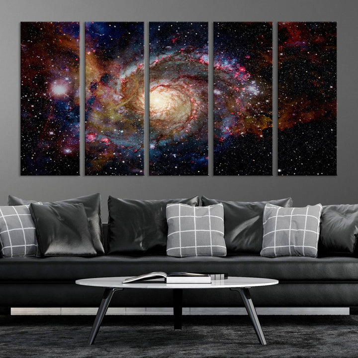 91650-MGV-CV-36X24-Nebula and Galaxies in Space Wall Art Canvas Print, Spiral Galaxy Wall Art Canvas Print