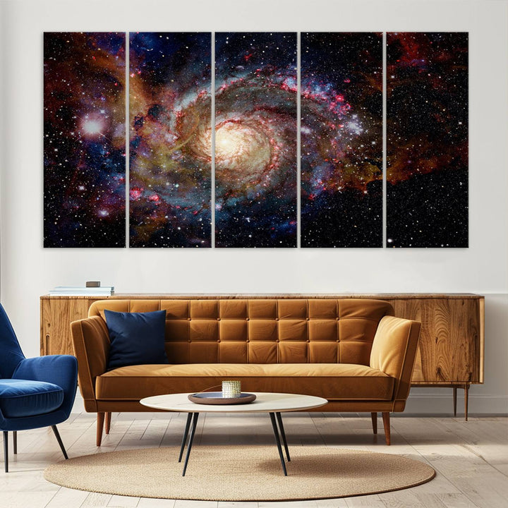 91650-MGV-CV-36X24-Nebula and Galaxies in Space Wall Art Canvas Print, Spiral Galaxy Wall Art Canvas Print