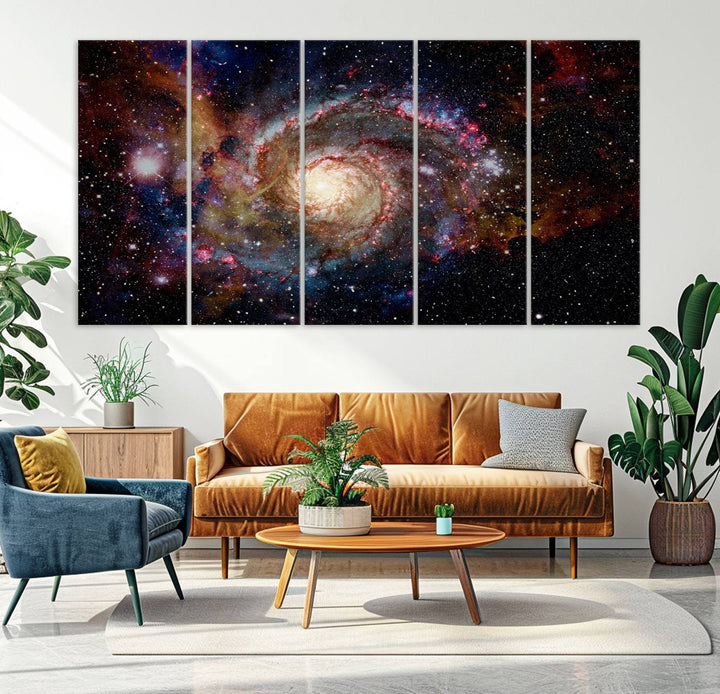 91650-MGV-CV-36X24-Nebula and Galaxies in Space Wall Art Canvas Print, Spiral Galaxy Wall Art Canvas Print