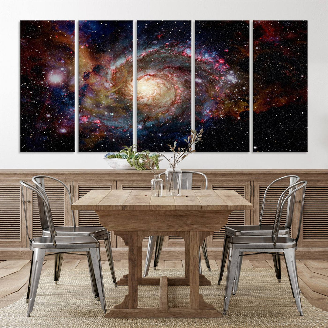 91650-MGV-CV-36X24-Nebula and Galaxies in Space Wall Art Canvas Print, Spiral Galaxy Wall Art Canvas Print