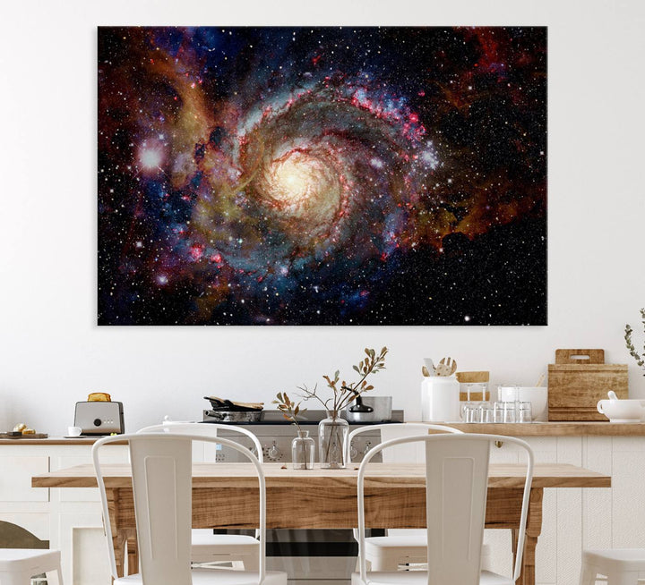 Nebula and Galaxies in Space Wall Art Canvas Print, Spiral Galaxy Wall Art Canvas Print