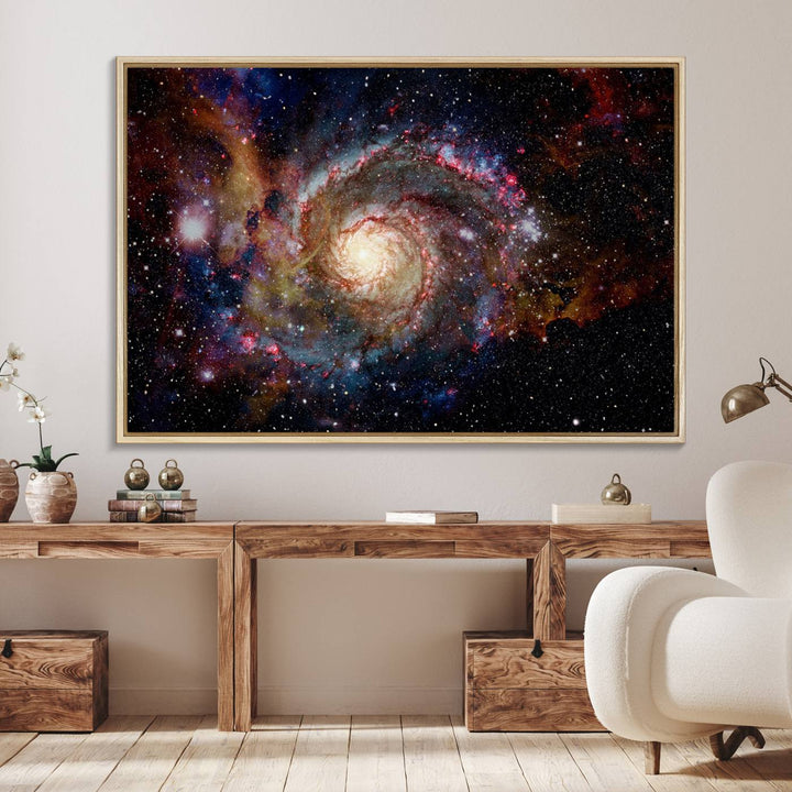 91650-MGV-FC-36X24_Natural-Nebula and Galaxies in Space Wall Art Canvas Print, Spiral Galaxy Wall Art Canvas Print