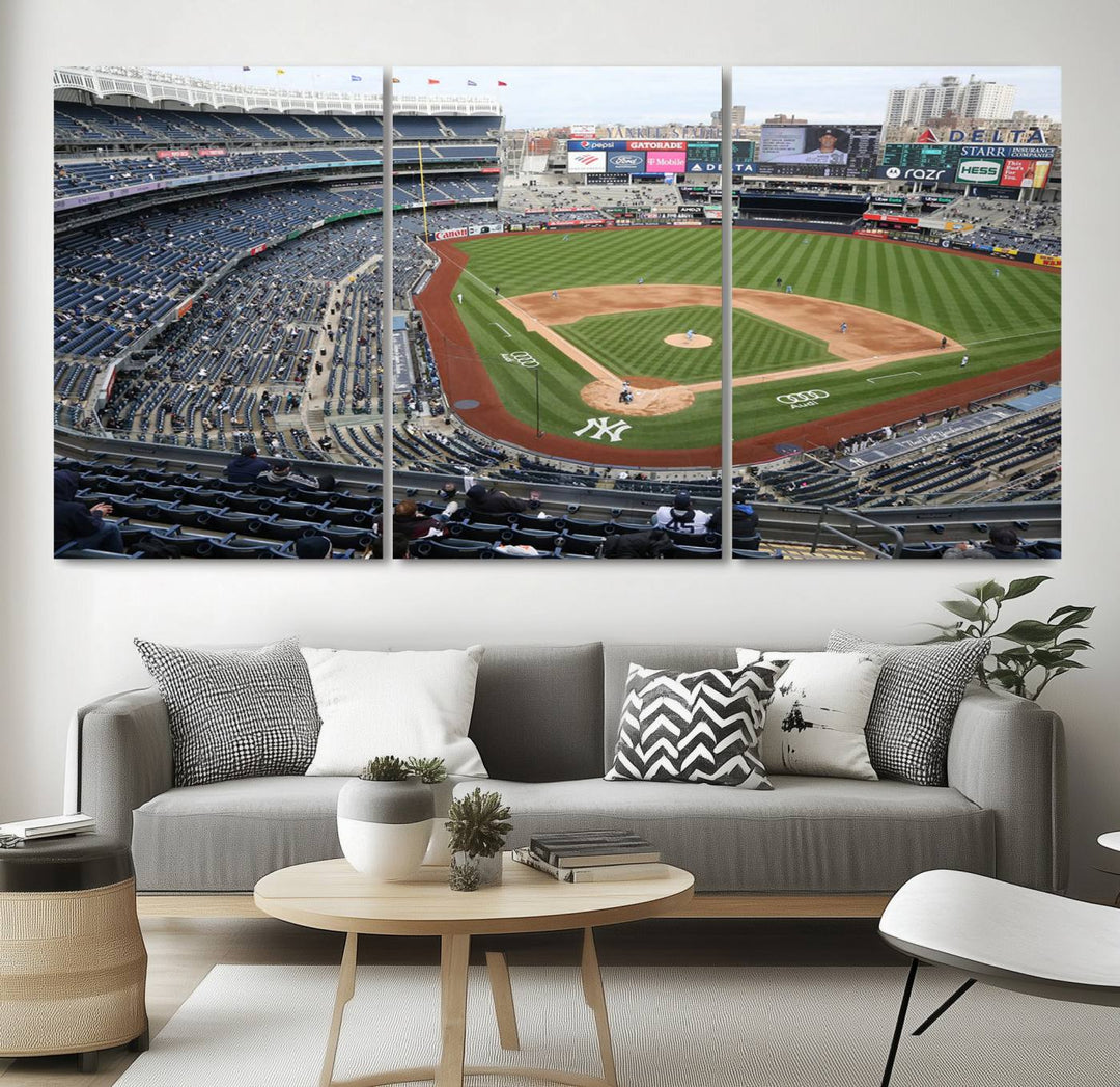 New York Yankees Baseball Team Print - Yankee Stadium Wall Art Canvas Print