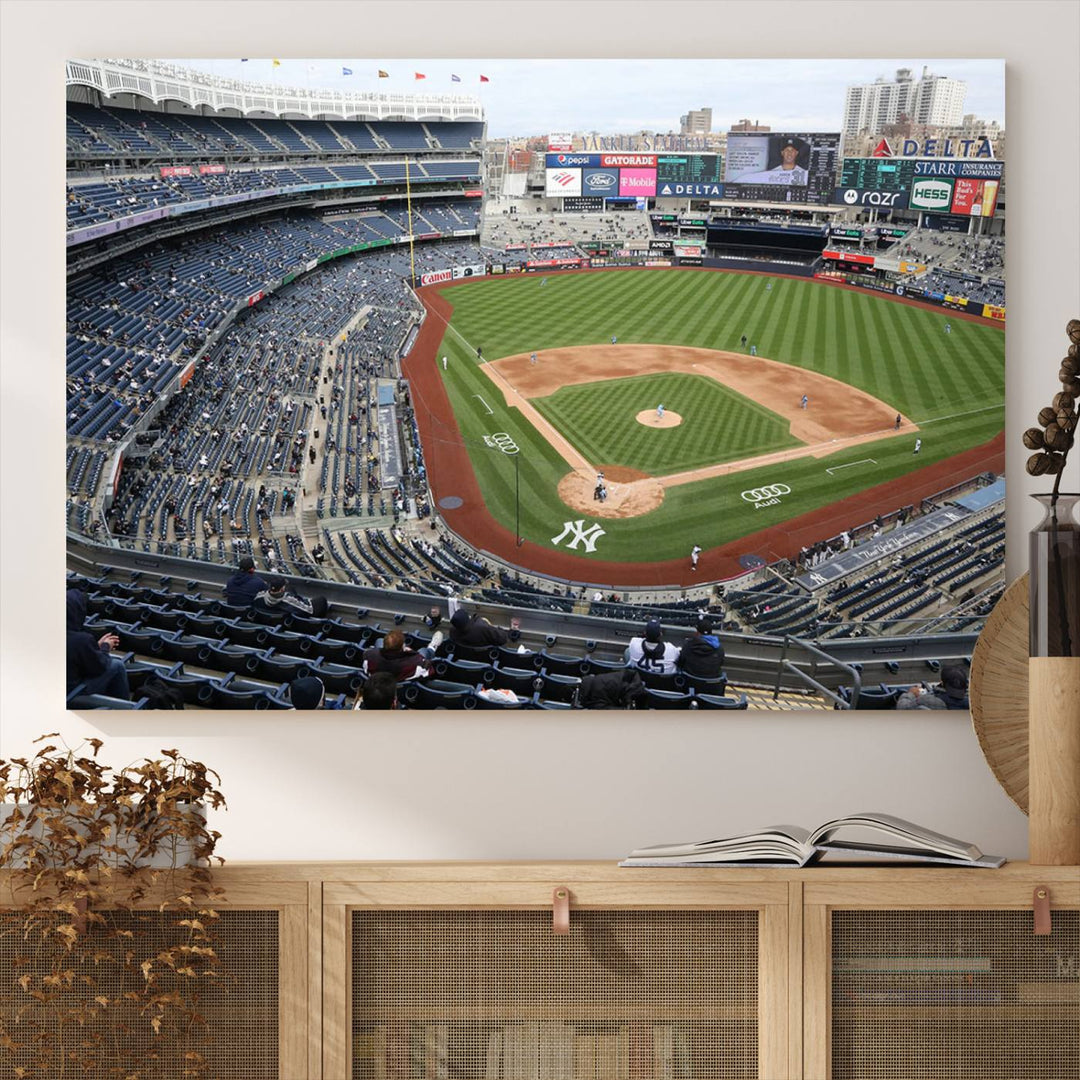 New York Yankees Baseball Team Print - Yankee Stadium Wall Art Canvas Print