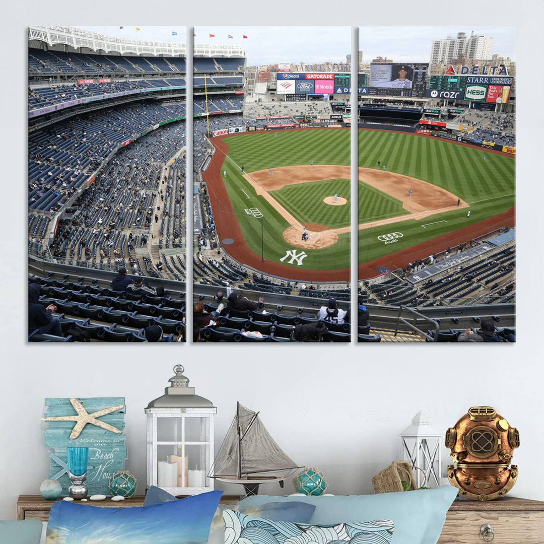 New York Yankees Baseball Team Print - Yankee Stadium Wall Art Canvas Print
