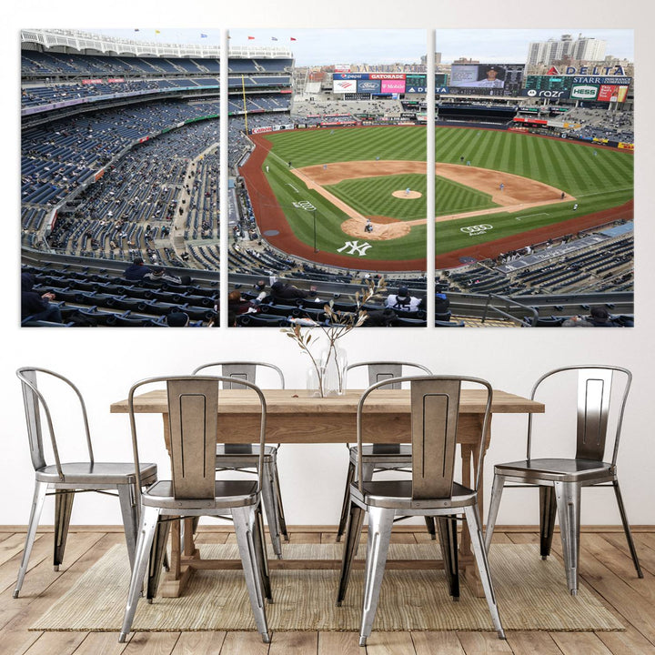 New York Yankees Baseball Team Print - Yankee Stadium Wall Art Canvas Print