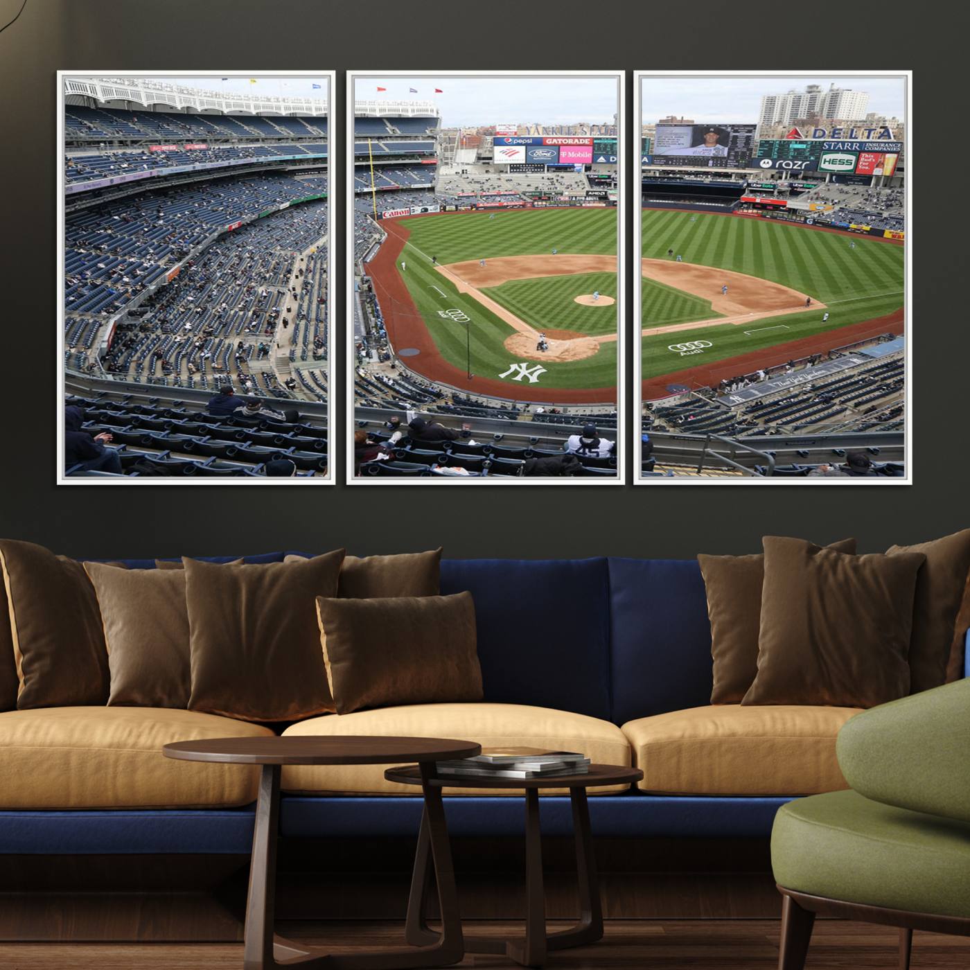 45784-MGV-FC-60X30-3P_White-New York Yankees Baseball Team Print - Yankee Stadium Wall Art Canvas Print