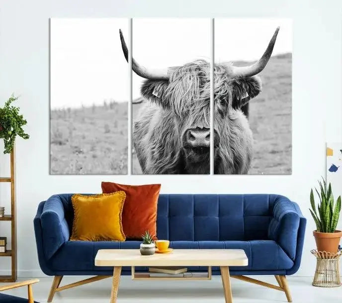 Newfoundland Cow Art Wall Art Canvas Print 