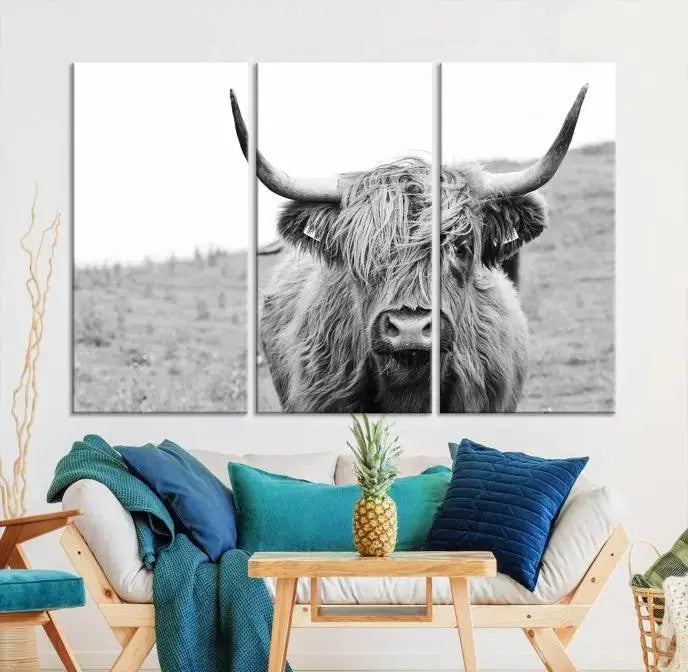 Newfoundland Cow Art Wall Art Canvas Print 