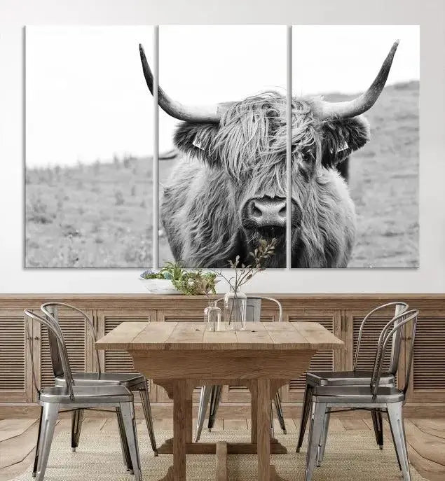 Newfoundland Cow Art Wall Art Canvas Print 