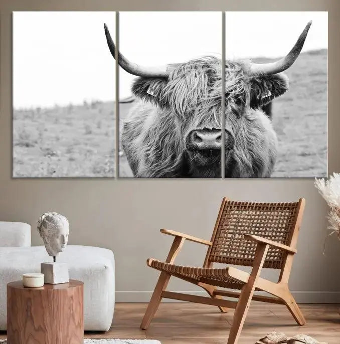 Newfoundland Cow Art Wall Art Canvas Print 