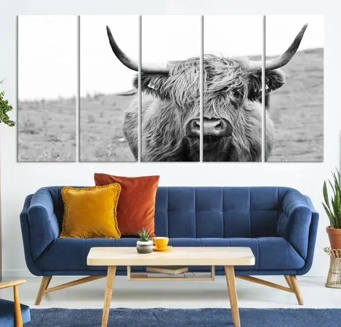 Newfoundland Cow Art Wall Art Canvas Print 