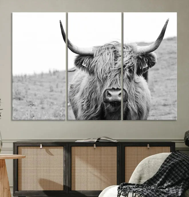 Newfoundland Cow Art Wall Art Canvas Print 