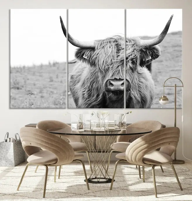 Newfoundland Cow Art Wall Art Canvas Print 