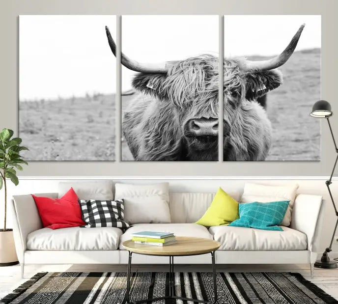 Newfoundland Cow Art Wall Art Canvas Print 