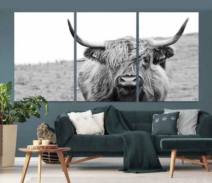 Newfoundland Cow Art Wall Art Canvas Print 