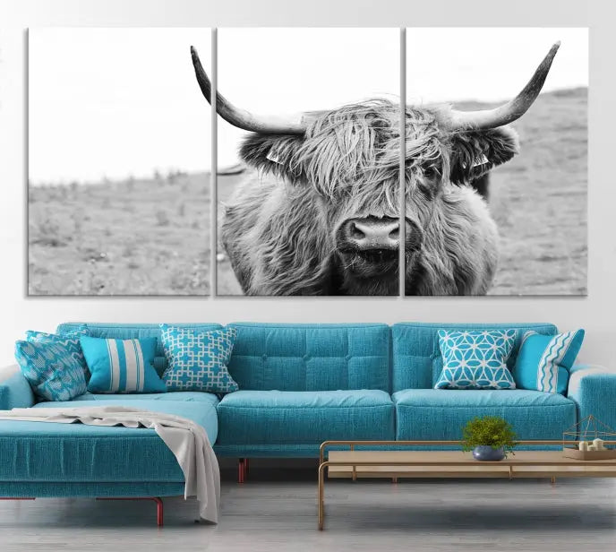 Newfoundland Cow Art Wall Art Canvas Print 