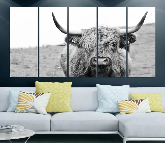 Newfoundland Cow Art Wall Art Canvas Print 