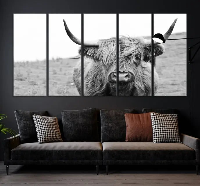 Newfoundland Cow Art Wall Art Canvas Print 