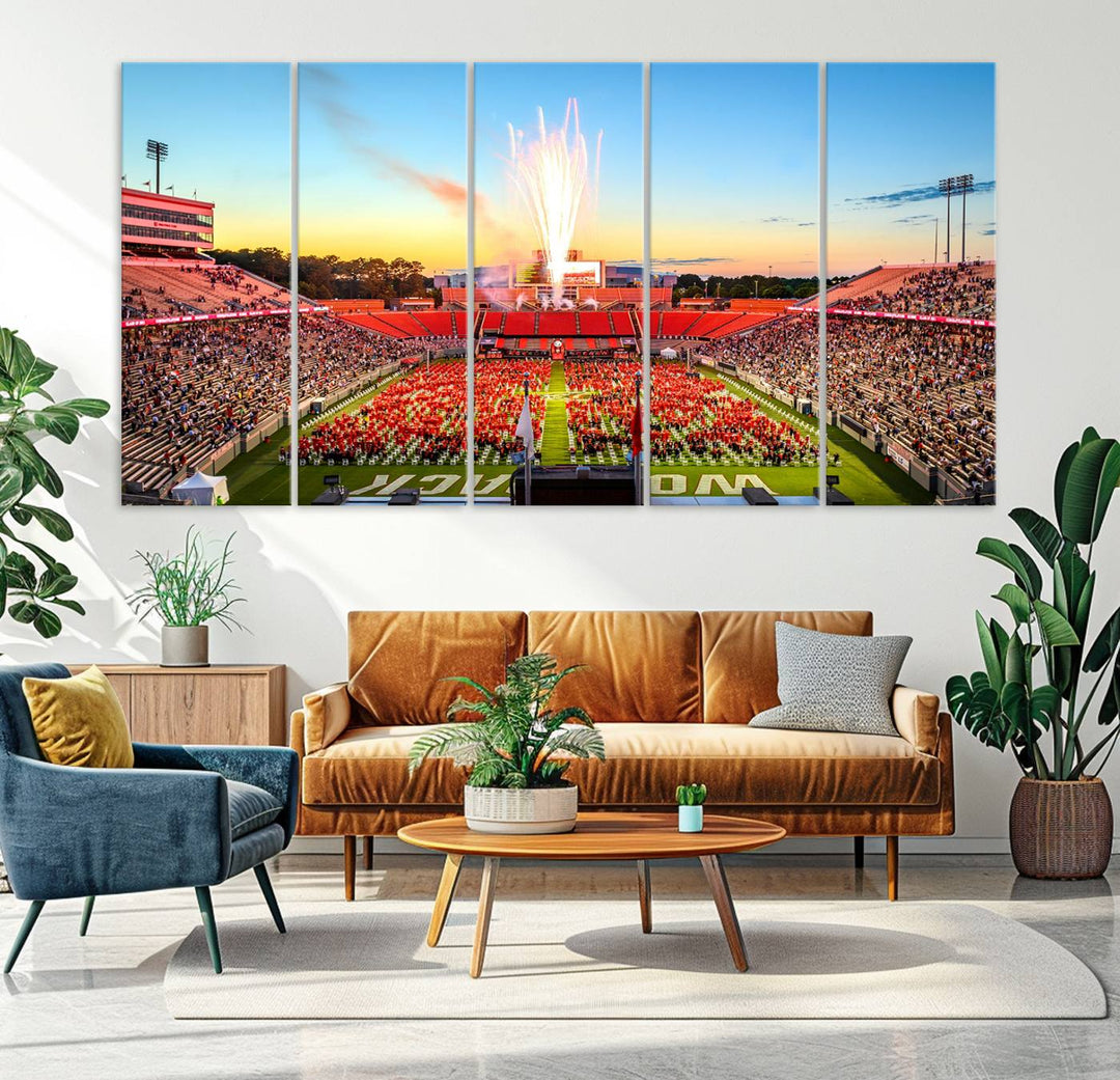 18017-MGV-CV-36X24-North Carolina State University Canvas Print, North Carolina State University Wolfpack Football Team Print - Raleigh Carter-Finley Stadium