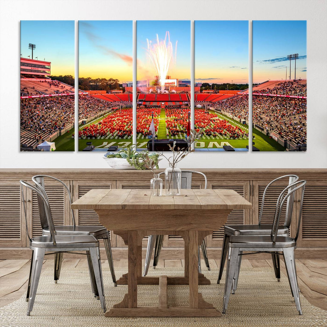 18017-MGV-CV-36X24-North Carolina State University Canvas Print, North Carolina State University Wolfpack Football Team Print - Raleigh Carter-Finley Stadium