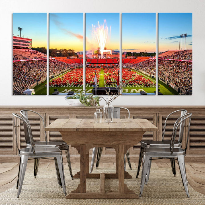 18017-MGV-CV-36X24-North Carolina State University Canvas Print, North Carolina State University Wolfpack Football Team Print - Raleigh Carter-Finley Stadium
