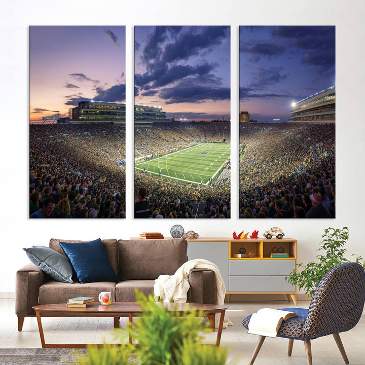 Notre Dame Fighting Irish Football Team Print - Notre Dame Stadium Wall Art Canvas Print