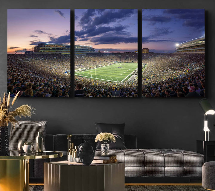 Notre Dame Fighting Irish Football Team Print - Notre Dame Stadium Wall Art Canvas Print