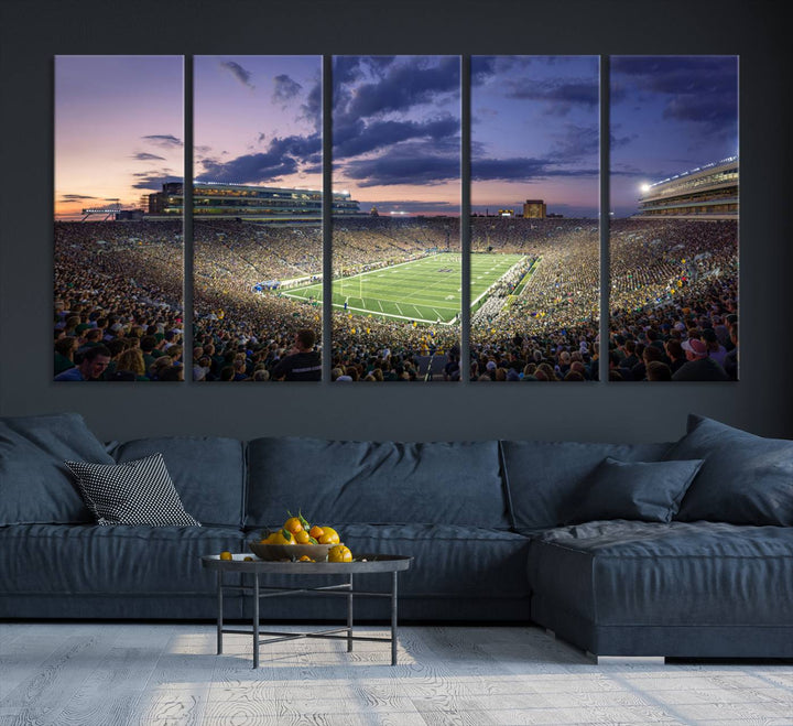 Notre Dame Fighting Irish Football Team Print - Notre Dame Stadium Wall Art Canvas Print