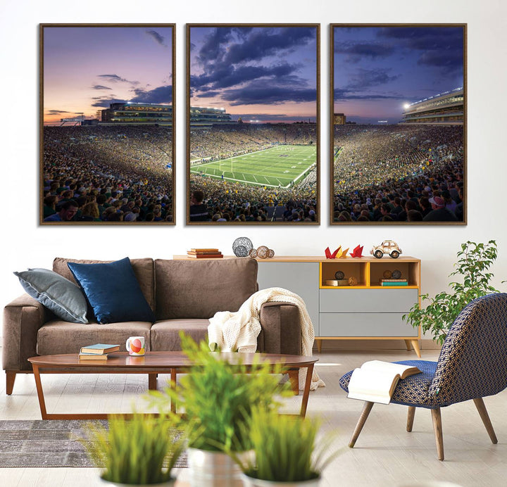 50825-MGV-CV-36X24-Notre Dame Fighting Irish Football Team Print - Notre Dame Stadium Wall Art Canvas Print