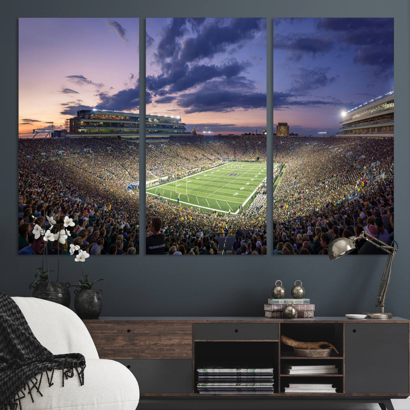 Notre Dame Fighting Irish Football Team Print - Notre Dame Stadium Wall Art Canvas Print