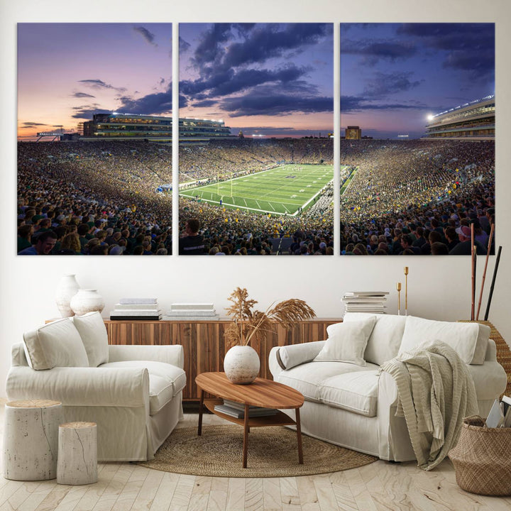 Notre Dame Fighting Irish Football Team Print - Notre Dame Stadium Wall Art Canvas Print