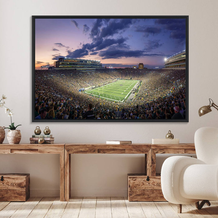 Notre Dame Fighting Irish Football Team Print - Notre Dame Stadium Wall Art Canvas Print