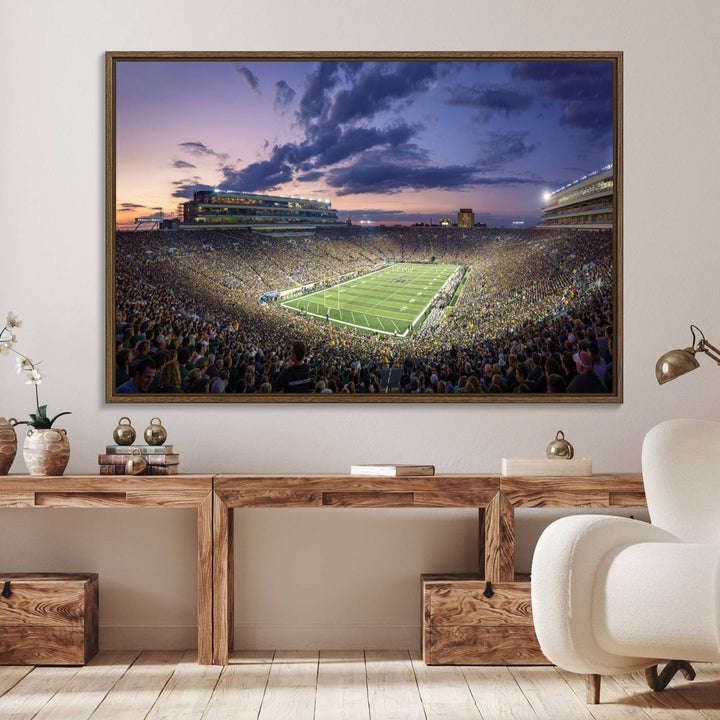 Notre Dame Fighting Irish Football Team Print - Notre Dame Stadium Wall Art Canvas Print